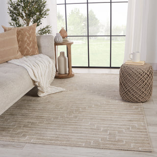 Jaipur Living Satellite Alloy SAT08 Light Taupe/White Area Rug Lifestyle Image Feature