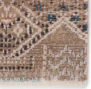 Jaipur Living Sanaa By Nikki Chu Tamari SBC09 Tan/Blue Area Rug Corner Close Up Image