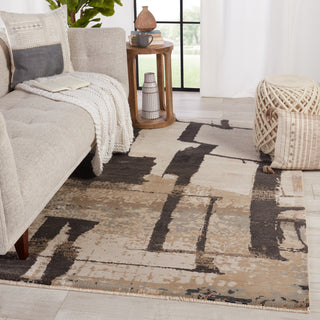 Jaipur Living Sanaa By Nikki Chu Lehana SBC11 Dark Brown/Ivory Area Rug Lifestyle Image Feature