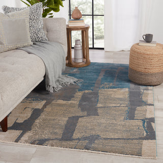 Jaipur Living Sanaa By Nikki Chu Lehana SBC12 Blue/Gray Area Rug Lifestyle Image Feature