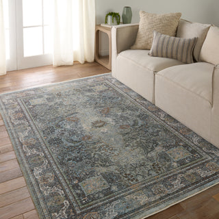 Jaipur Living Solene Israfel SLE04 Blue/Green Area Rug Lifestyle Image Feature