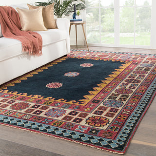 Jaipur Living Salinas Santi SLN01 Dark Blue/Pink Area Rug Lifestyle Image Feature