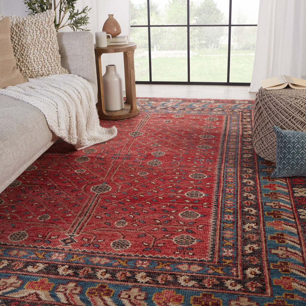 Jaipur Living Salinas Donte SLN13 Red/Blue Area Rug Lifestyle Image Feature