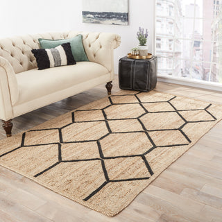 Jaipur Living Subra Aten SNK03 Beige/Black Area Rug by Nikki Chu Lifestyle Image Feature