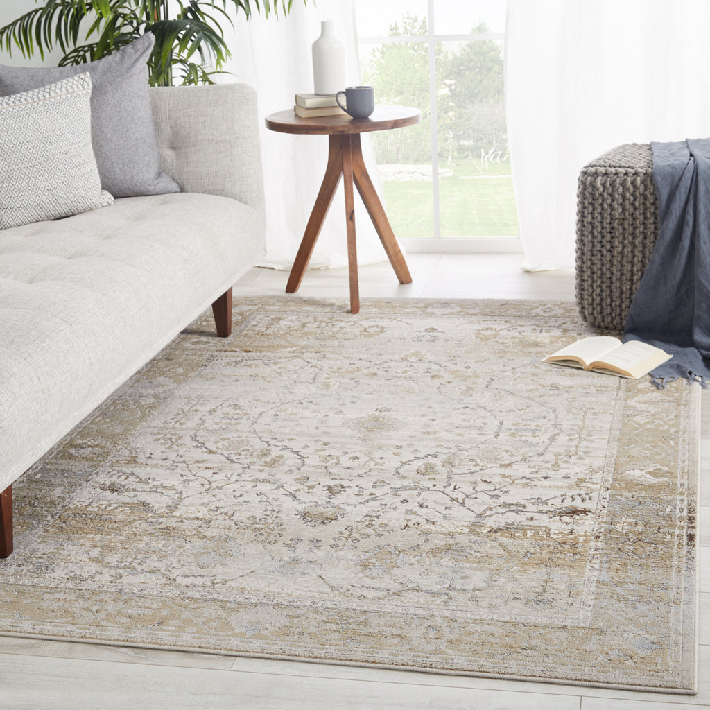 Jaipur Living Sinclaire Tajsa SNL02 Gray/Gold Area Rug by Vibe Lifestyle Image Feature