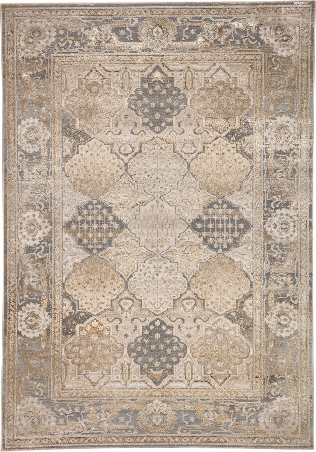 Jaipur Living Sinclaire Hadwin SNL04 Gray/Gold Area Rug by Vibe