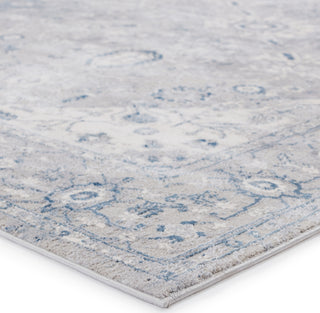 Jaipur Living Solace Dianella SOC02 Light Gray/Dark Blue Area Rug by Vibe - Corner