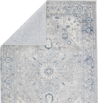 Jaipur Living Solace Dianella SOC02 Light Gray/Dark Blue Area Rug by Vibe - Folded Corner