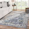 Jaipur Living Solstice Nashira SOL01 Blue/White Area Rug Lifestyle Image Feature