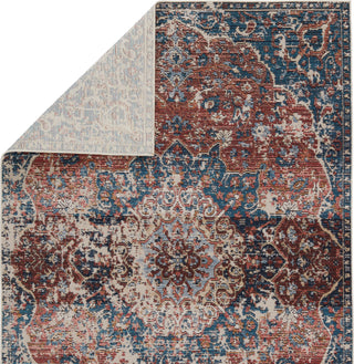 Jaipur Living Swoon Akela SWO08 Blue/Rust Area Rug by Vibe - Folded Corner