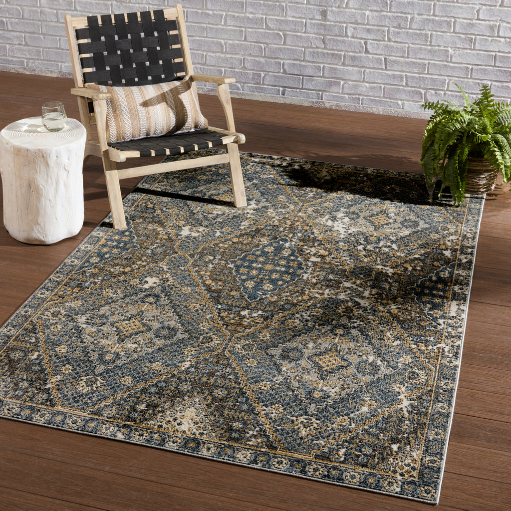 Jaipur Living Swoon Julia SWO18 Blue/Gold Area Rug by Vibe Lifestyle Image Feature