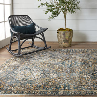 Jaipur Living Swoon Julia SWO18 Blue/Gold Area Rug by Vibe Lifestyle Image