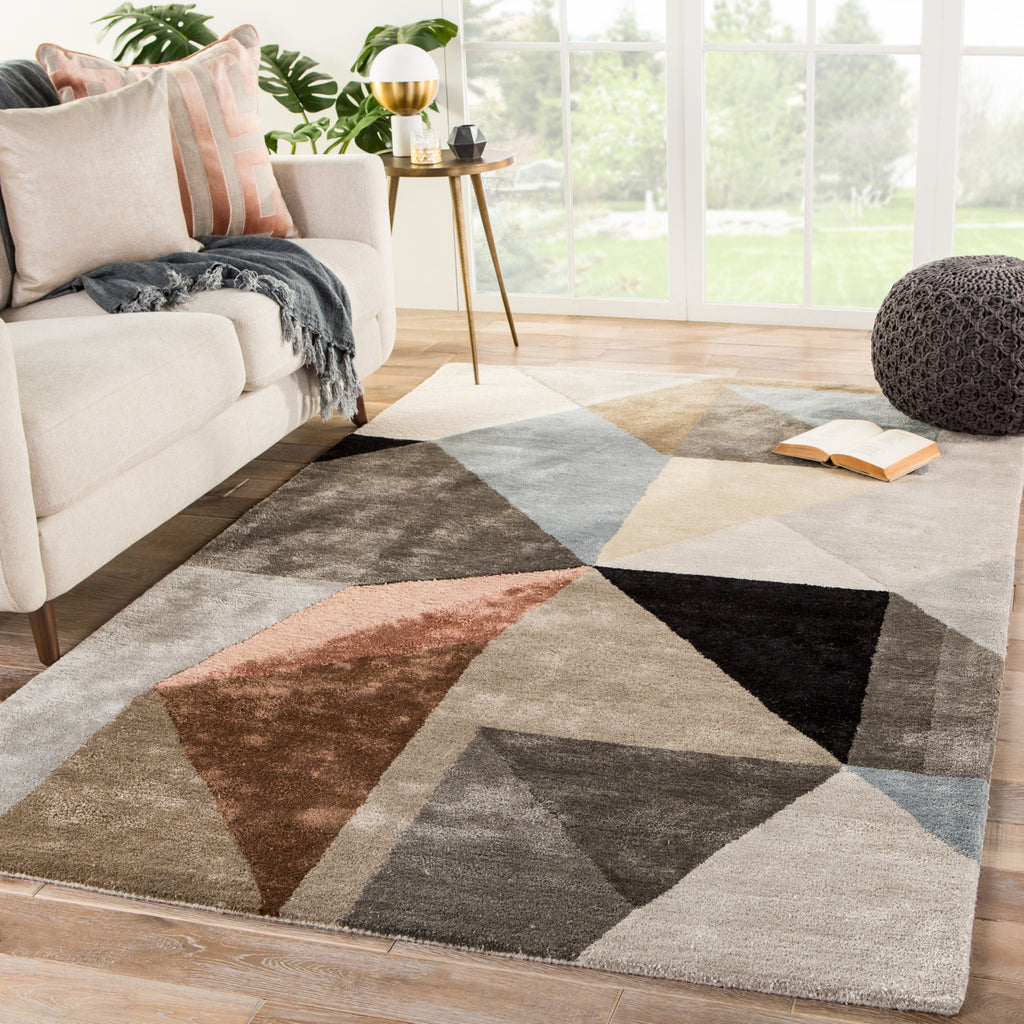 Jaipur Living Syntax Scalene SYN02 Gray/Blue Area Rug Lifestyle Image Feature