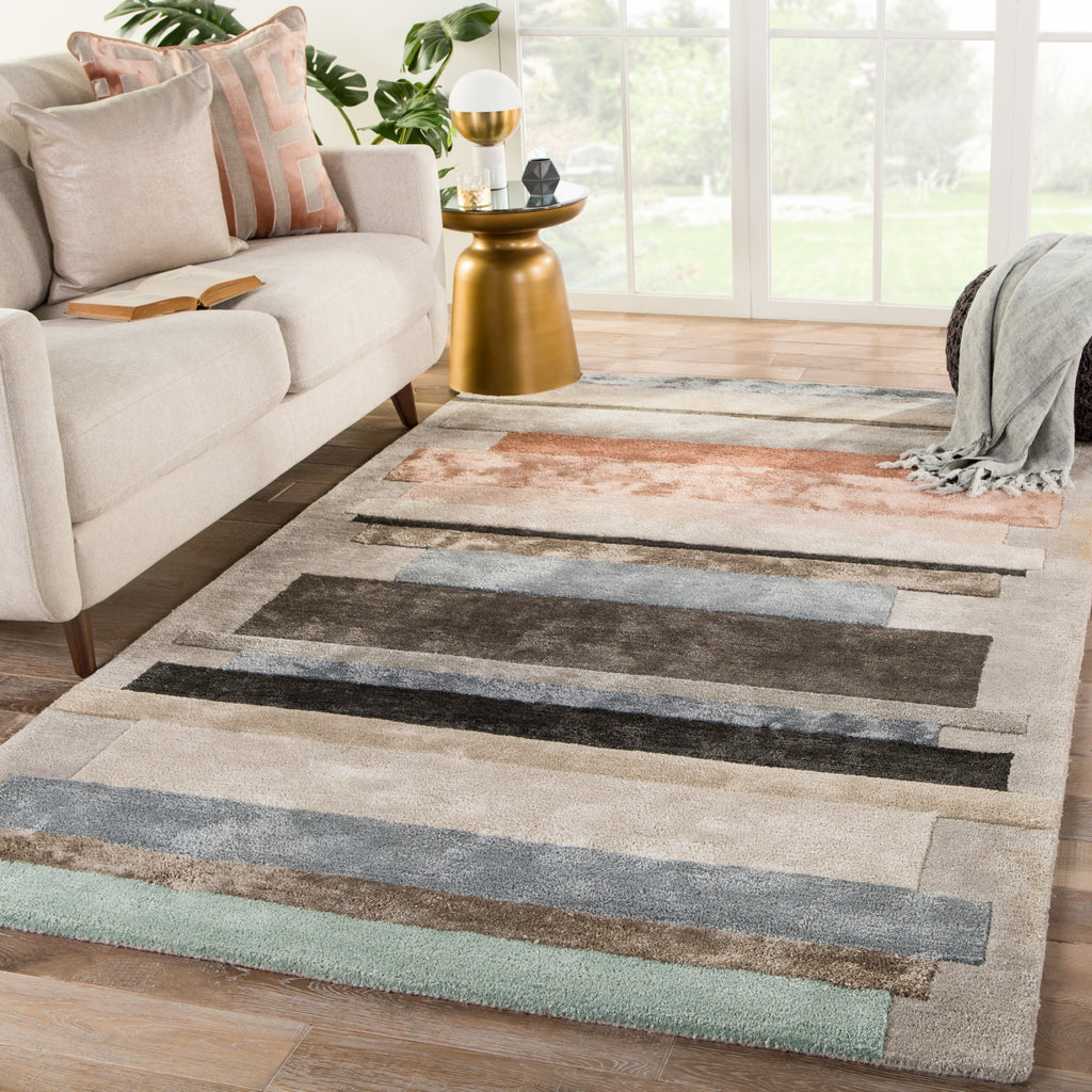 Jaipur Living Syntax Parallel SYN03 Gray/Pink Area Rug Lifestyle Image Feature