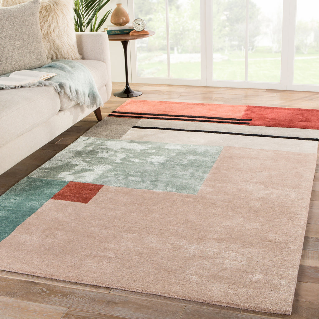 Jaipur Living Syntax Segment SYN04 Pink/Red Area Rug Lifestyle Image Feature