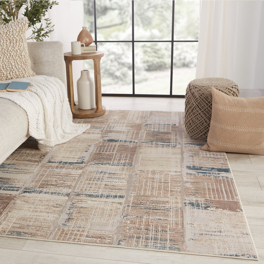 Jaipur Living Tectonic Halvard TEC01 White/Taupe Area Rug by Vibe Lifestyle Image Feature