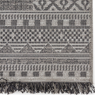 Jaipur Living Tikal Kiyan TKL02 Gray/Light Gray Area Rug Corner Close Up Image