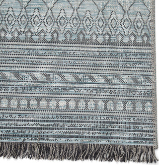 Jaipur Living Tikal Rao TKL07 Gray/Light Blue Area Rug Corner Close Up Image