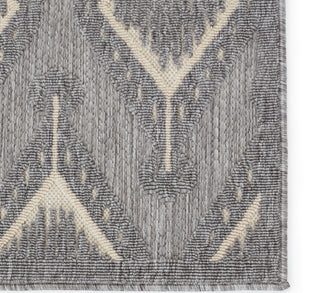 Jaipur Living Tajiri By Nikki Chu Chidi TNC03 Gray/Cream Area Rug Corner Close Up Image