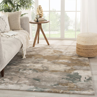 Jaipur Living Transcend Glacier TRD05 Light Gray/Taupe Area Rug Lifestyle Image Feature