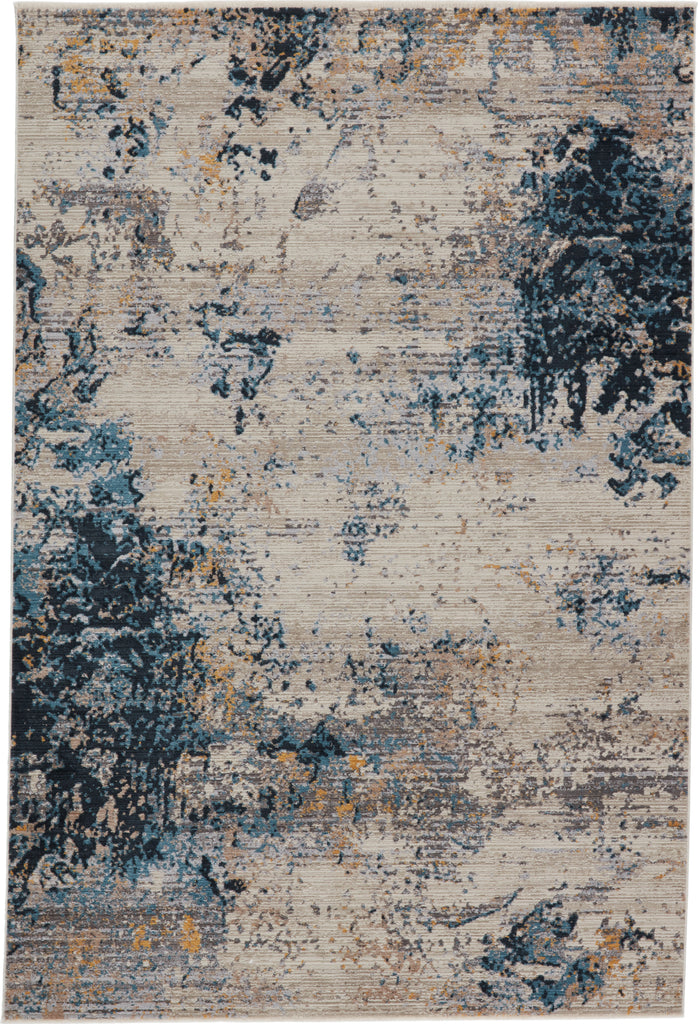Jaipur Living Tunderra Terrior TUN05 Blue/Gold Area Rug by Vibe