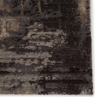 Jaipur Living Tattvam Misana TVM03 Gray/Tan Area Rug Corner Close Up Image