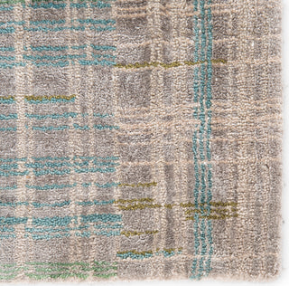 Jaipur Living Unstring Asthai UBV02 Light Gray/Blue Area Rug by Kavi - Close Up