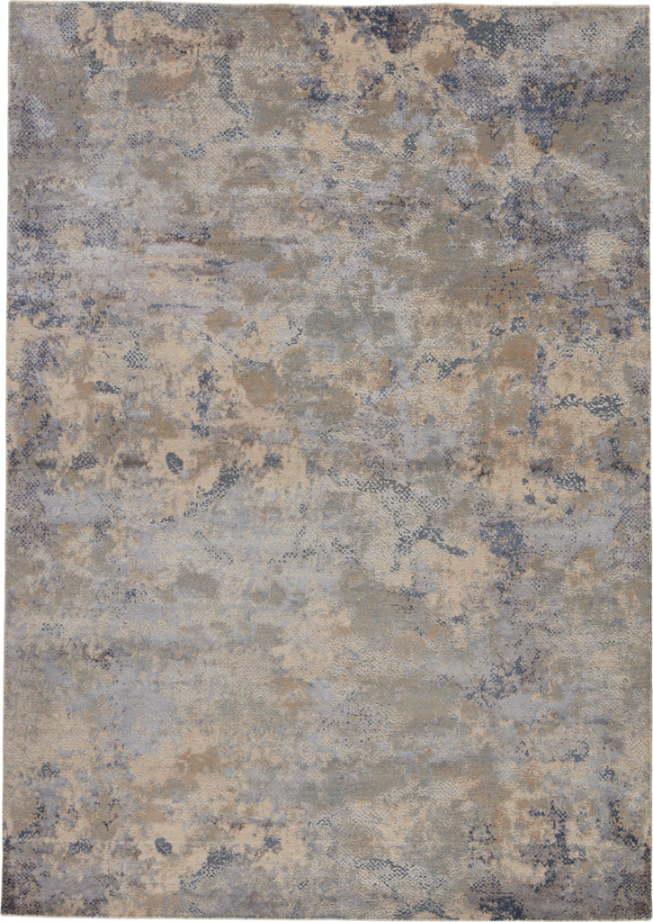Jaipur Living Unstring Khamaj UBV04 Light Gray/Blue Area Rug - Top Down