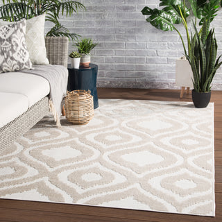 Jaipur Living Unika Ezzine UNA04 Beige/White Area Rug by Nikki Chu Lifestyle Image Feature