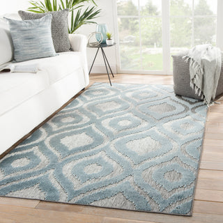 Jaipur Living Unika Ezzine UNA05 Gray/Blue Area Rug by Nikki Chu Lifestyle Image Feature