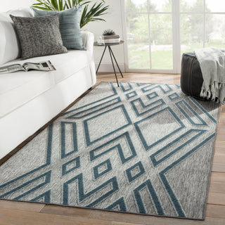 Jaipur Living Unika Tasma UNA07 Gray/Blue Area Rug by Nikki Chu Lifestyle Image Feature