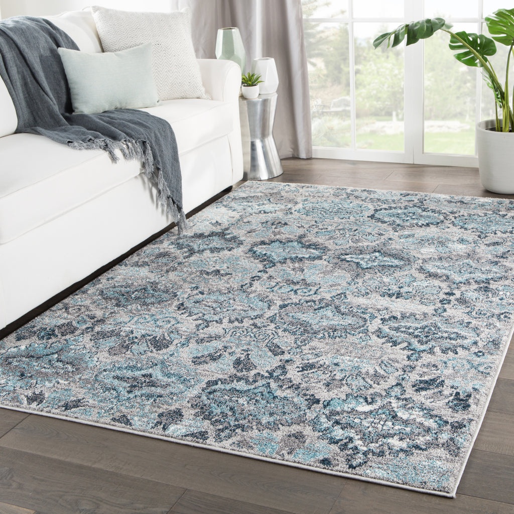 Jaipur Living Valen Carney VAL09 Gray/Turquoise Area Rug Lifestyle Image Feature