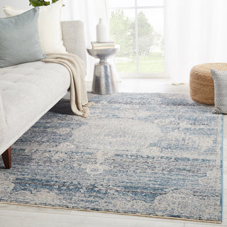 Jaipur Living Valentia Tolani VLN04 Blue/Gray Area Rug Lifestyle Image Feature