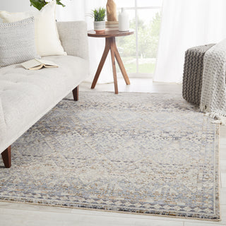 Jaipur Living Valentia Cashel VLN06 Gray/Dark Blue Area Rug Lifestyle Image Feature