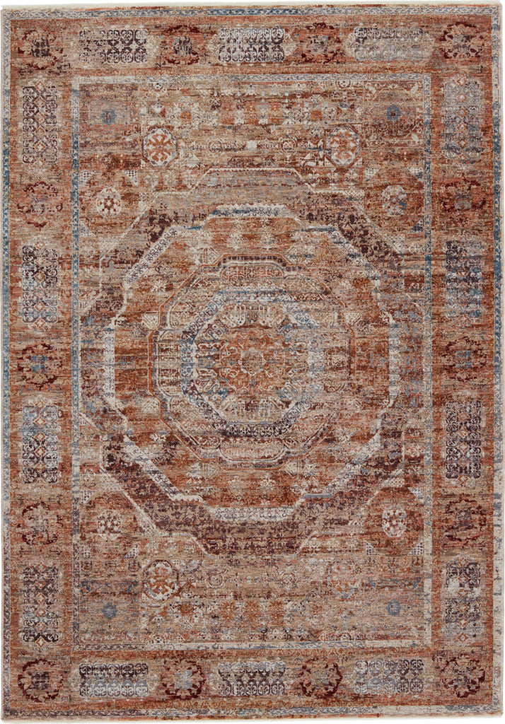Jaipur Living Valentia Arcadia VLN15 Rust/Blue Area Rug - Top Down