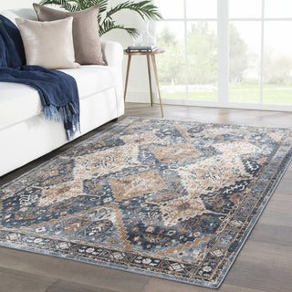 Jaipur Living Venice Werx VNC03 Blue/Beige Area Rug Lifestyle Image Feature