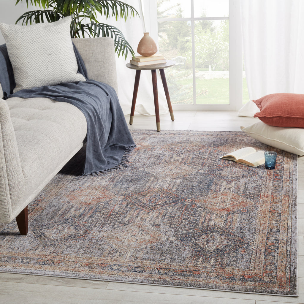 Jaipur Living Vanadey Rhosyn VND01 Blue/Red Area Rug by Vibe Lifestyle Image Feature