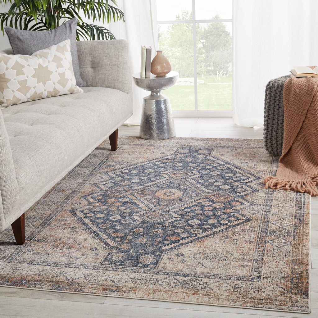 Jaipur Living Vanadey Vesna VND03 Blue/Light Taupe Area Rug by Vibe Lifestyle Image Feature