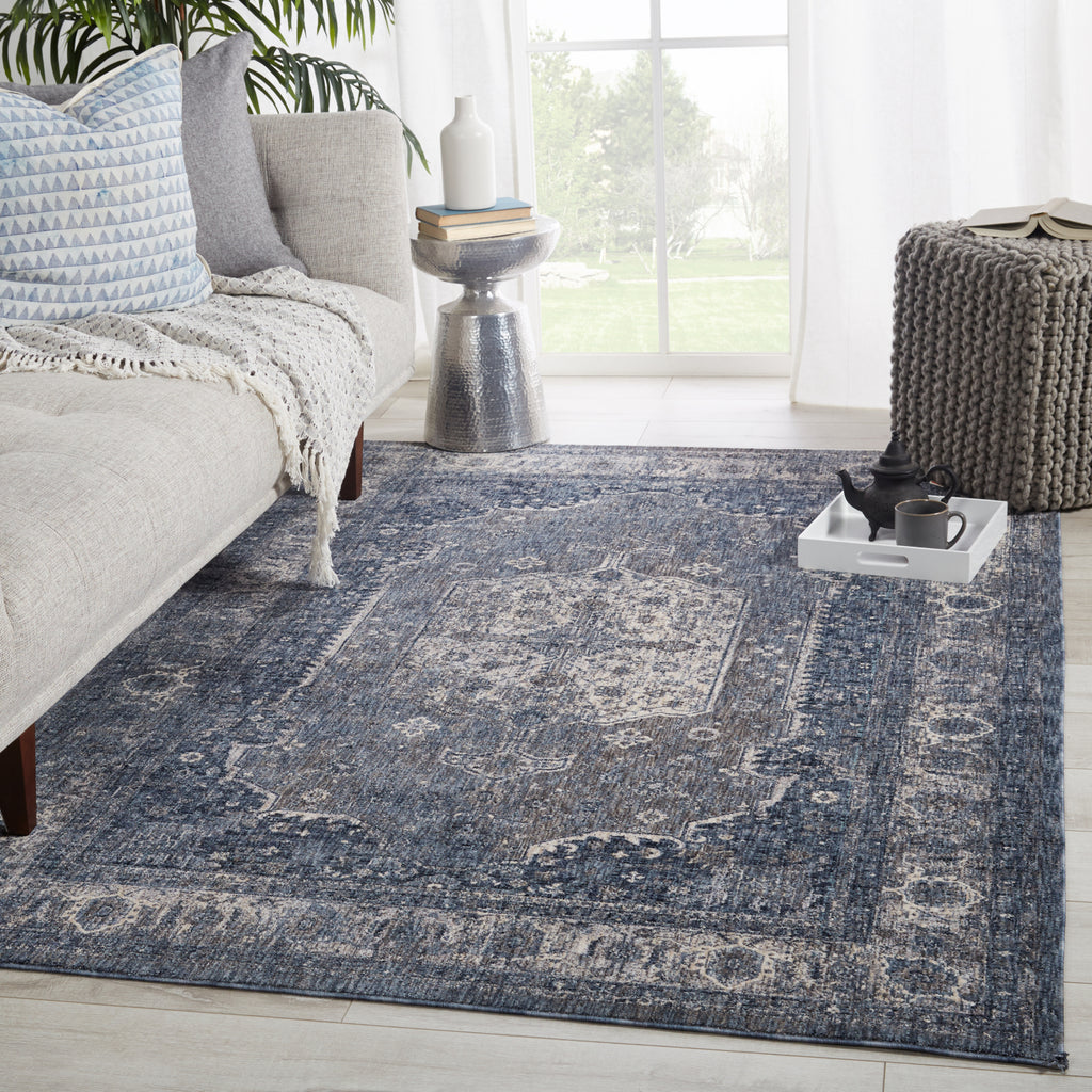 Jaipur Living Vanadey Temple VND05 Blue/Gray Area Rug by Vibe Lifestyle Image Feature
