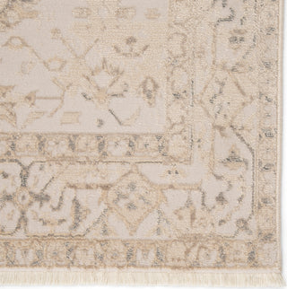 Jaipur Living Vienne Lucien VNE06 Cream/Light Gray Area Rug Corner Close Up Image