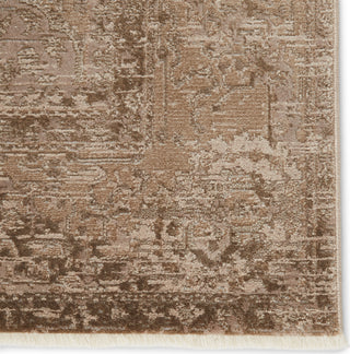 Jaipur Living Vienne Lourdes VNE08 Tan/Brown Area Rug Corner Close Up Image