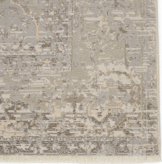 Jaipur Living Vienne Lourdes VNE09 Gray/Cream Area Rug Corner Close Up Image