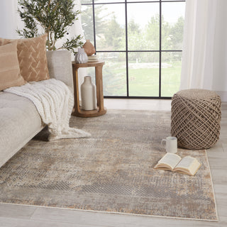 Jaipur Living Vienne Ezri VNE11 Gray/Tan Area Rug Lifestyle Image Feature