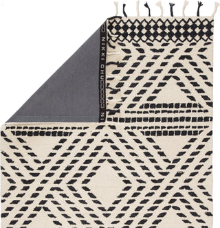 Jaipur Living Vera Roka VNK04 Ivory/Black Area Rug by Nikki Chu Folded Backing Image