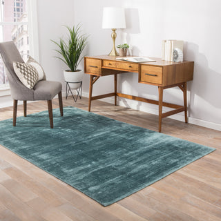 Jaipur Living Yasmin YAS02 Teal Area Rug Lifestyle Image Feature