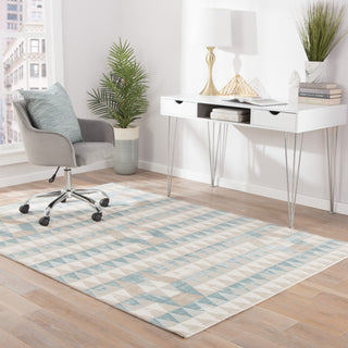 Jaipur Living Zane Payne ZAN03 Taupe/Blue Area Rug Lifestyle Image Feature