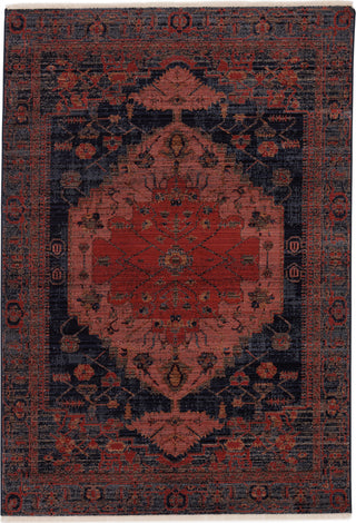 Jaipur Living Zefira Myrina ZFA05 Red/Dark Blue Area Rug - Top Down