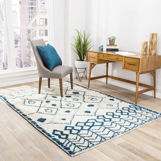 Jaipur Living Zuri Volume ZUI08 Cream/Blue Area Rug Lifestyle Image Feature