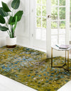 Unique Loom Jardin T-A325 Green Area Rug Rectangle Lifestyle Image