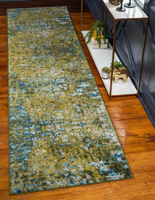 Unique Loom Jardin T-A325 Green Area Rug Runner Lifestyle Image